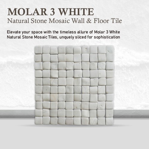 Molar 3 White Natural Stone Mosaic Wall & Floor Tile ($16.34/SqFt)