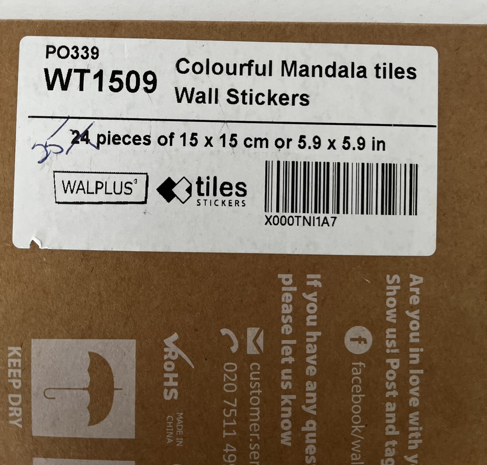 Walplus Mara Colorful Mix Mediterranean Wall Tile 6”Stickers – 75 Pieces Asst.