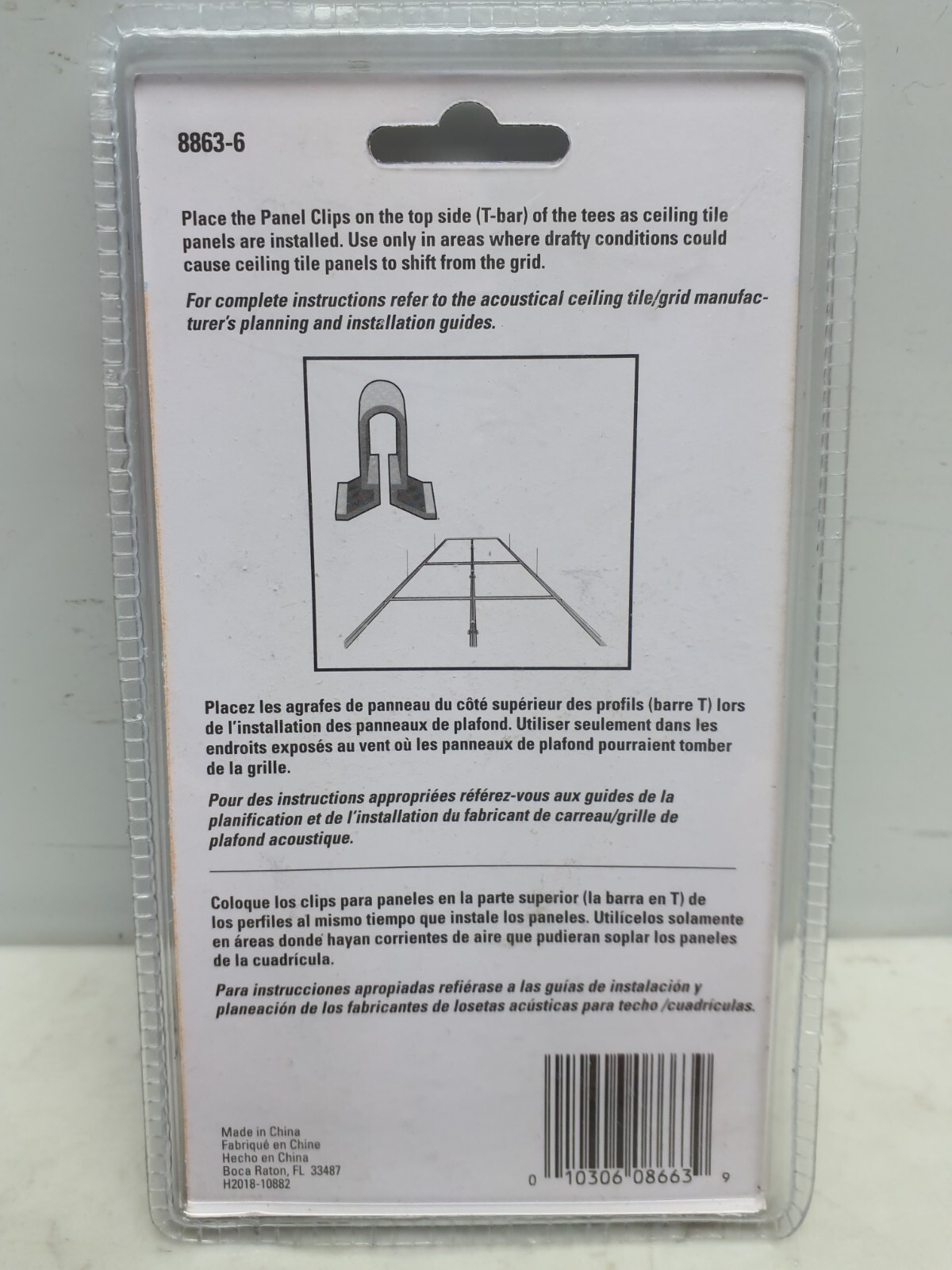 120 Pack Suspend-It 8863-6 Ceiling Tile Clips Plastic 1″ 6-20 Packs