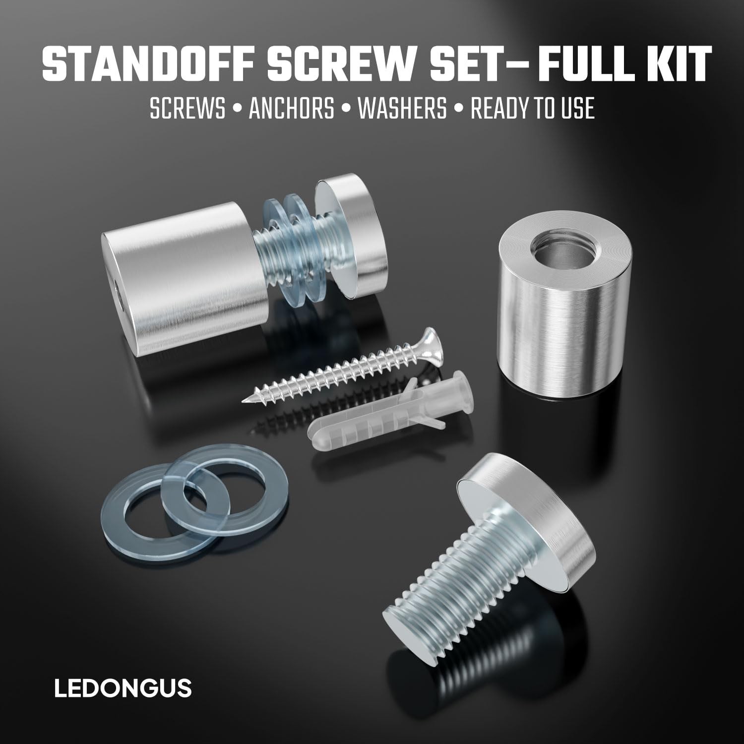 LEDONGUS 12-Pack Stainless Steel Standoff 3/4″ x 1″ / 19mm x 25mm, Silver