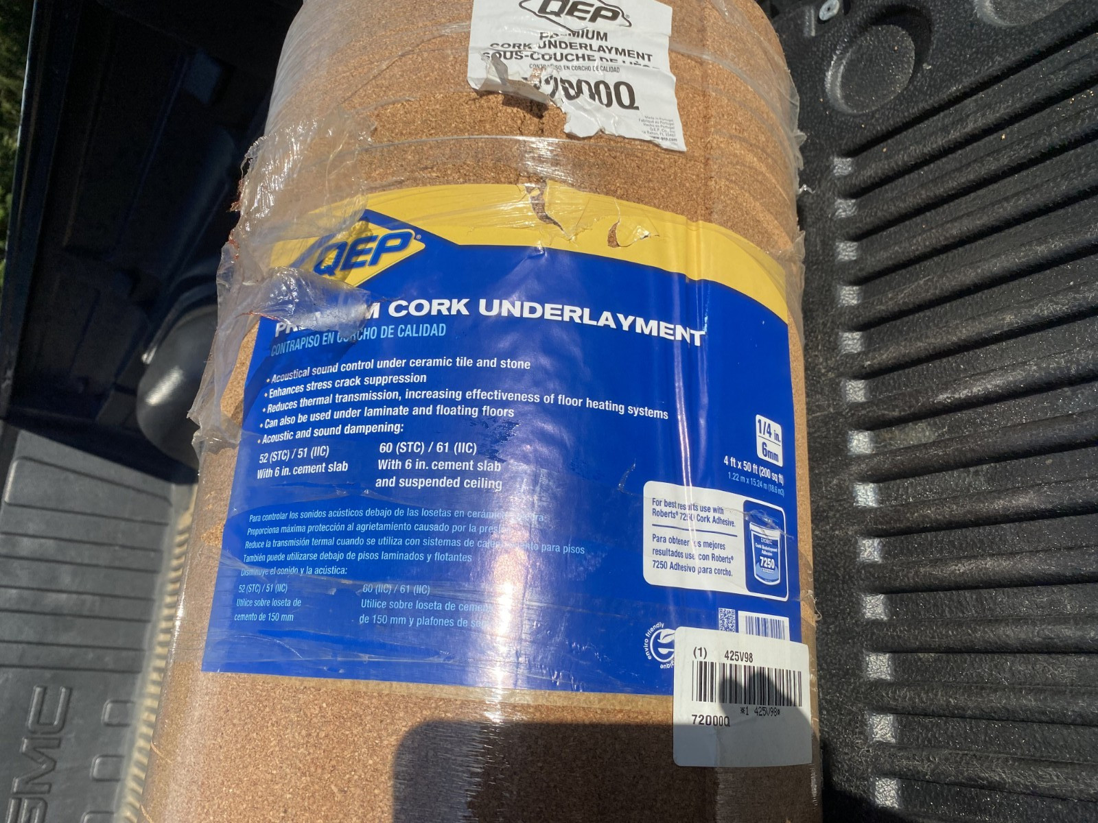 200 Sq. Ft. 1/4 In. Cork Underlayment Roll | Qep Sound Flooring Natural Barrier