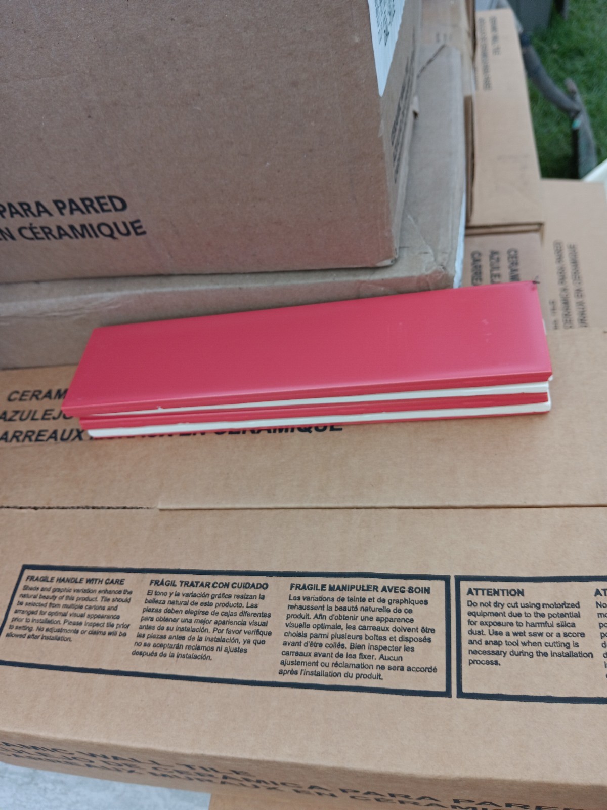 20 Tiles (2.5 ft²) – Matte Red 2″ x 8″ Ceramic Subway Tile..Vintage/Retro