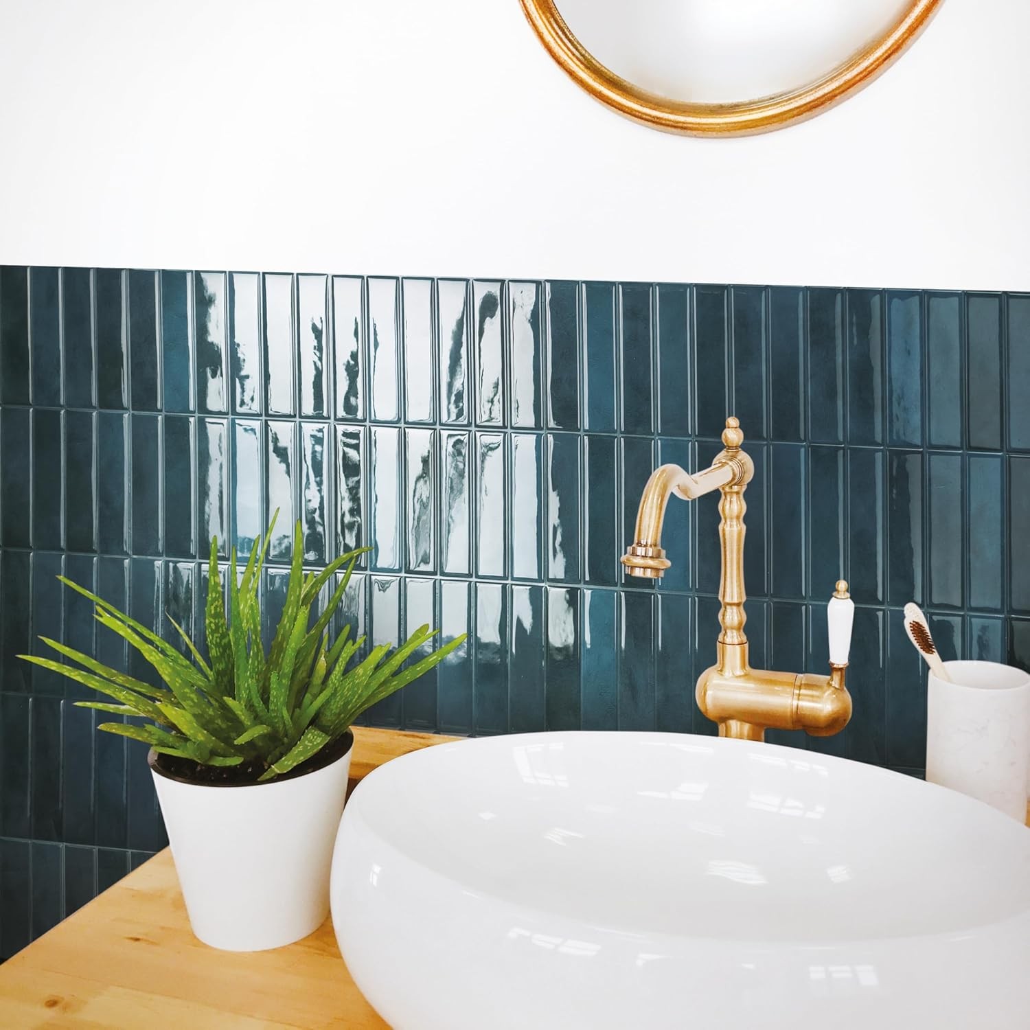 Peel and Stick Backsplash – 5 Sheets of 11.43 x 9 – 3D Adhesive Peel and Stick