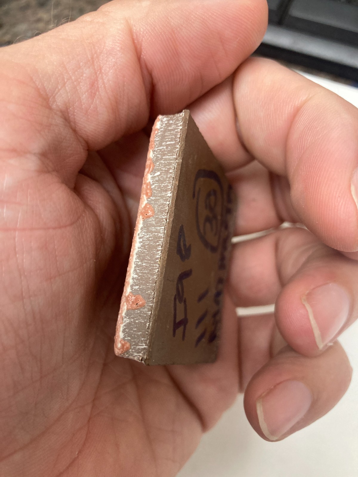 2×2 Tile Textured Rose Clay Red Loose Wall Remodel Ceramic C#98-111 Sample