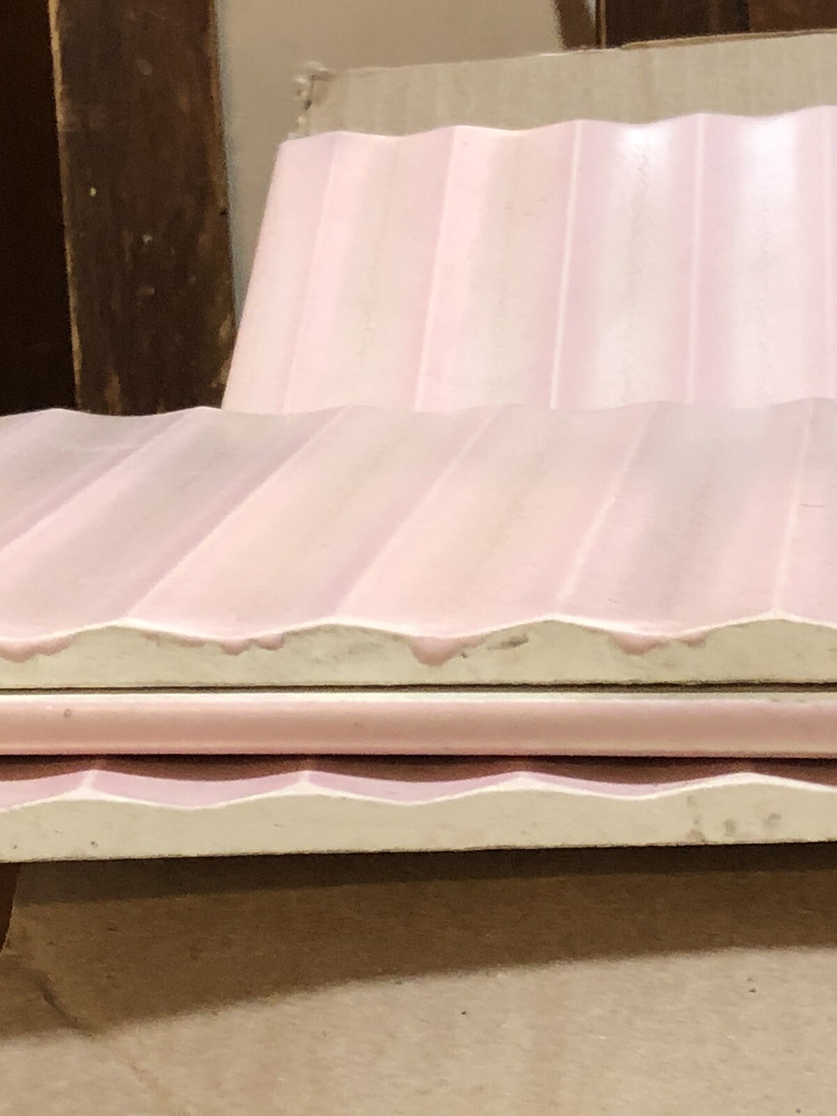 Original 1950’s Mid Century Pomona 6”x6” Bevel Tiles – Shell Pink (10 Total)