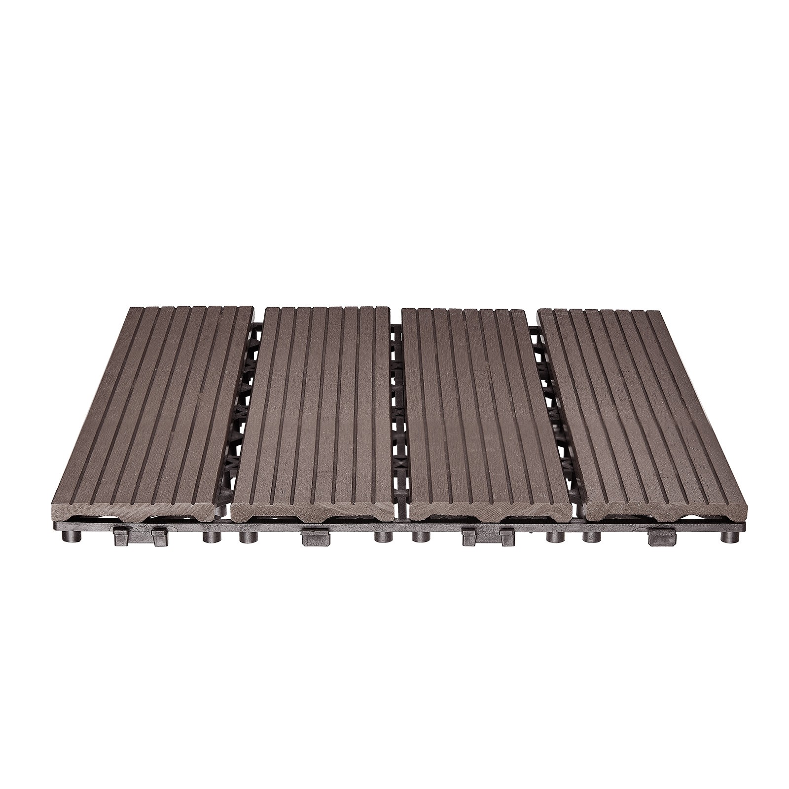 Uimoso Interlocking Plastic Wood Deck Tiles,27-Pack,12″x12″,Waterproof for Porch