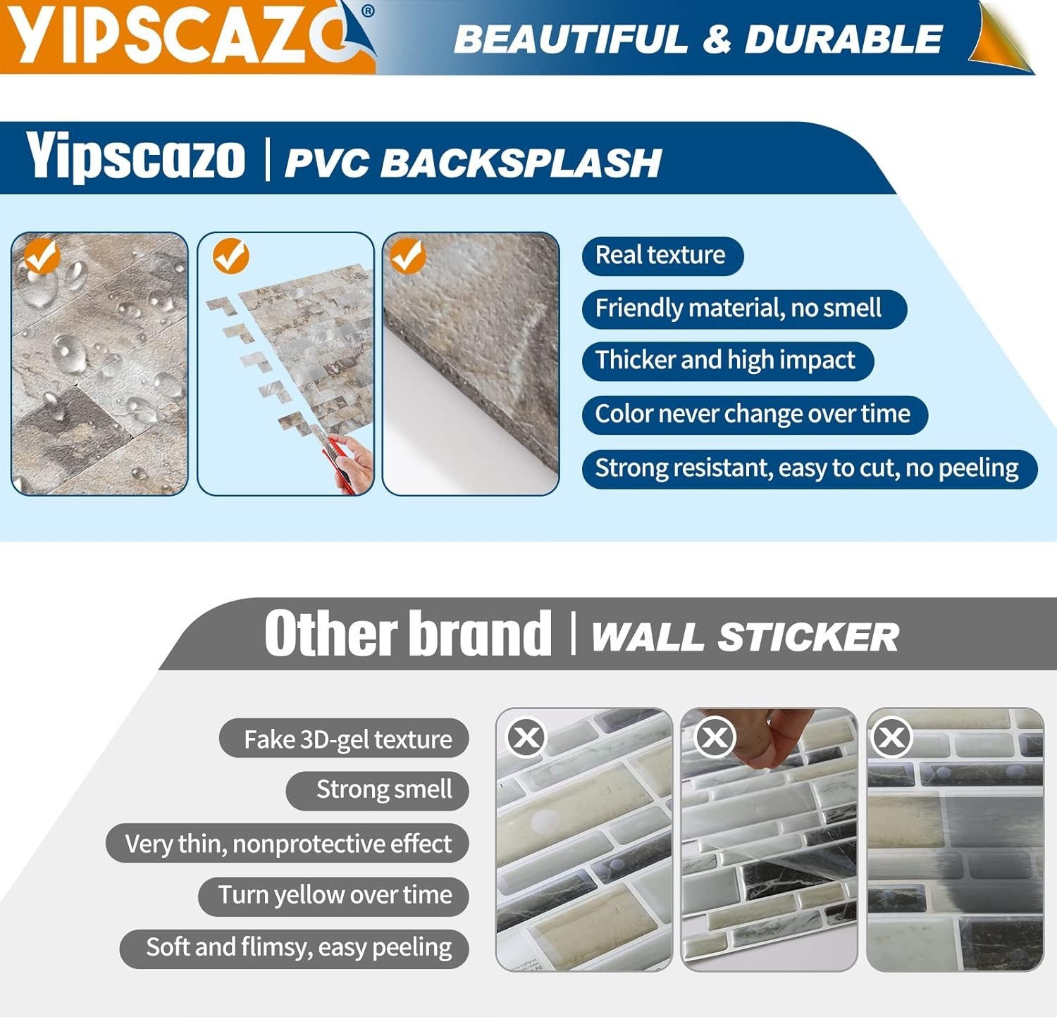2026 New Upgrade Peel and Stick Backsplash, Stick on Backsplash Tiles for Kit…