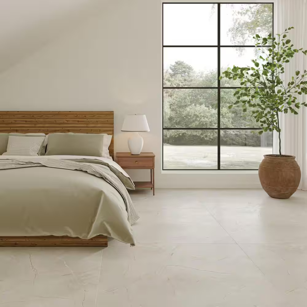 Crema Marfil 48 In. X 48 In. Matte Crema Marfil Porcelain Tile (31.01 Sq. Ft./Ca