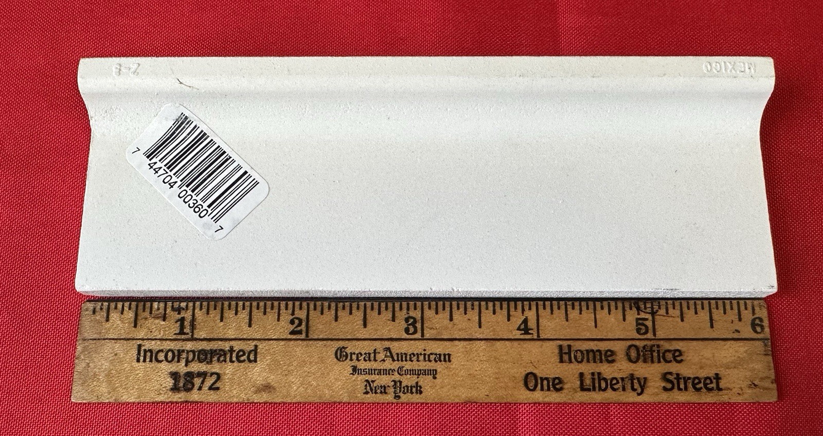 1 pc. Matte Biscuit: Ceramic Radius Bullnose Tile by American Olean Co. 2″ X 6″