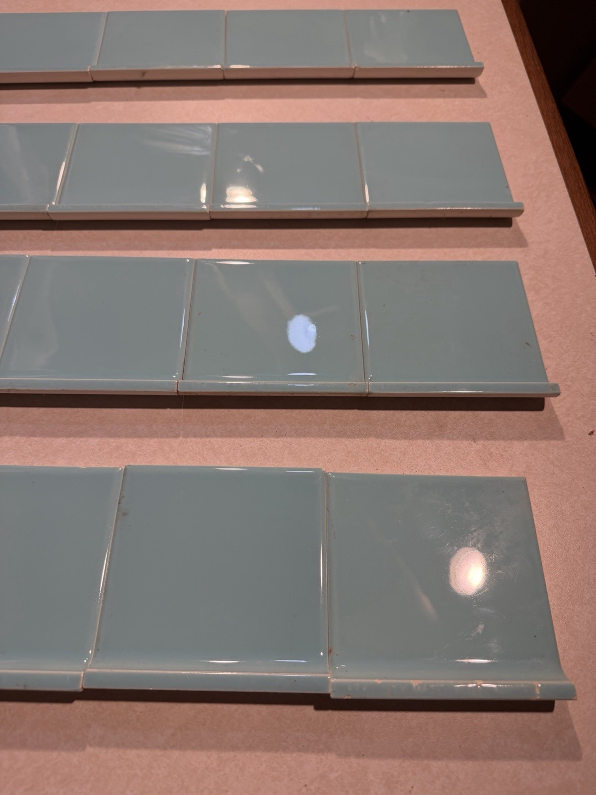 30 Vintage Pomona Ceramic Blue Base Tiles Bathroom Kitchen Mid Century Modern