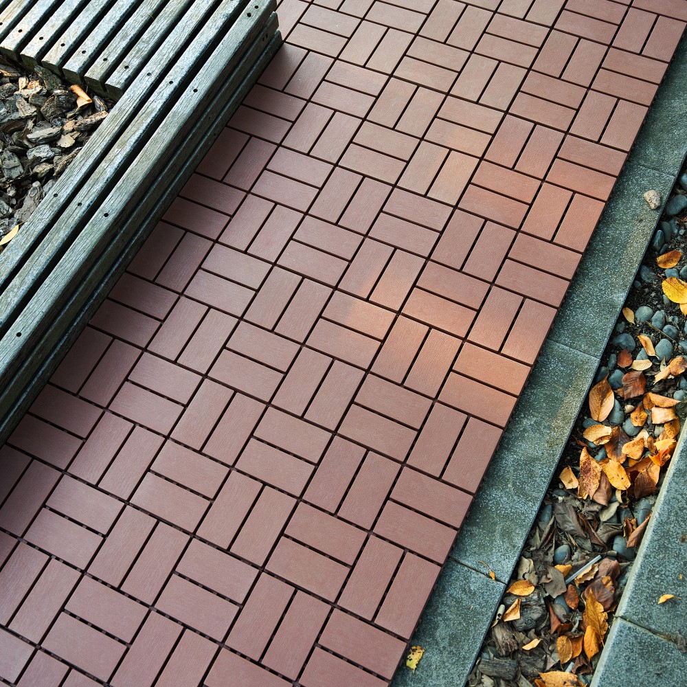 44 Pack Plastic Interlocking Deck Tiles 12″x12″ Square Waterproof All Weather