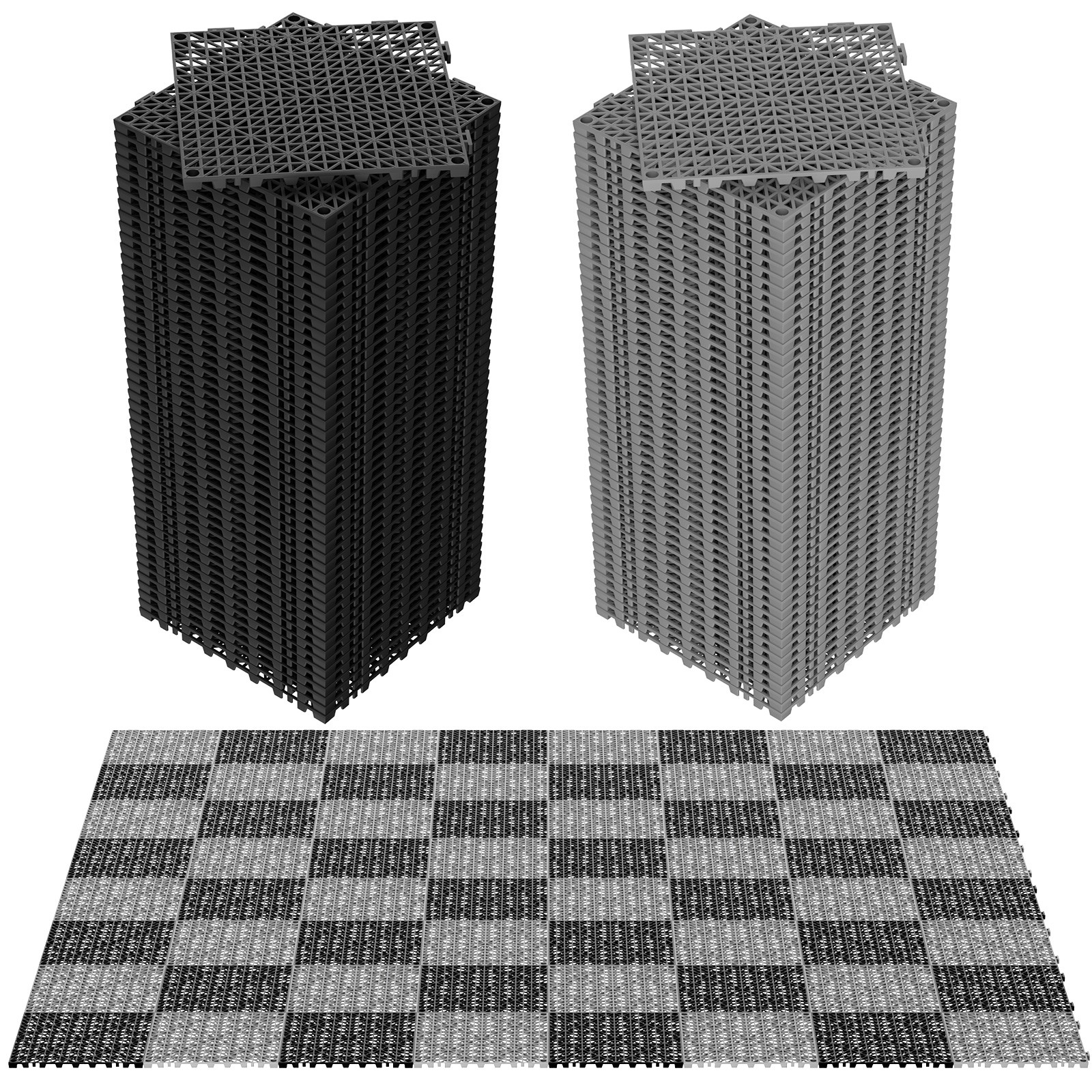 NAIZEA Interlocking Tile Drainage Tiles 12″x12″ Splicing Floor Tiles 24/36/50PCS