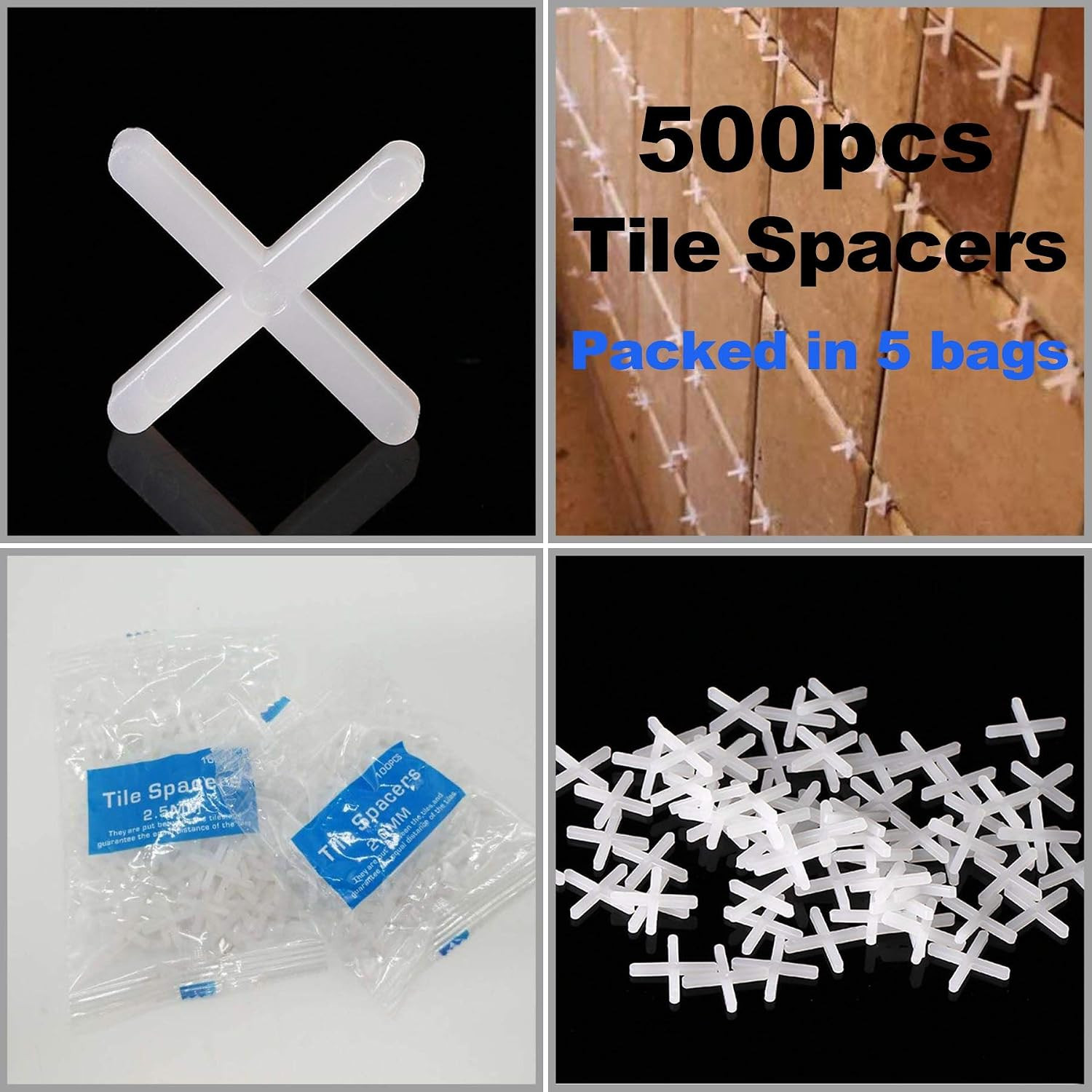 Tile Leveling System Kit with 100Pcs Tile Leveler & 2 Special Wrenches & 500Pcs