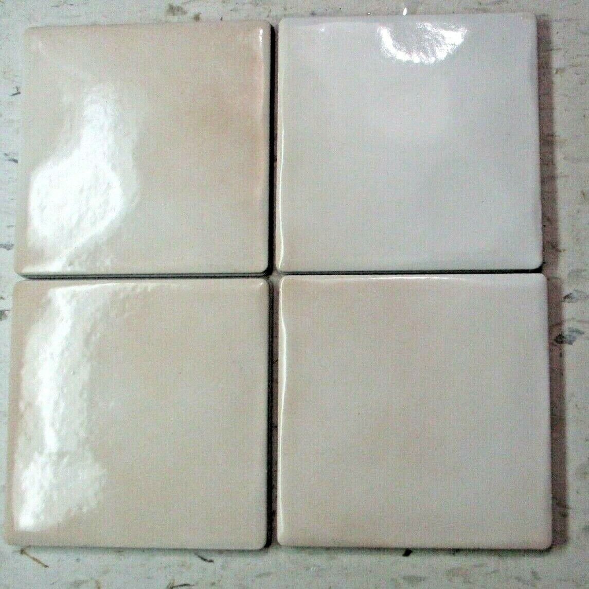 1 Floor Tile Italy Dimpled 4-1/8″ Porcelain Satin Beige w/ Color Variations MCM