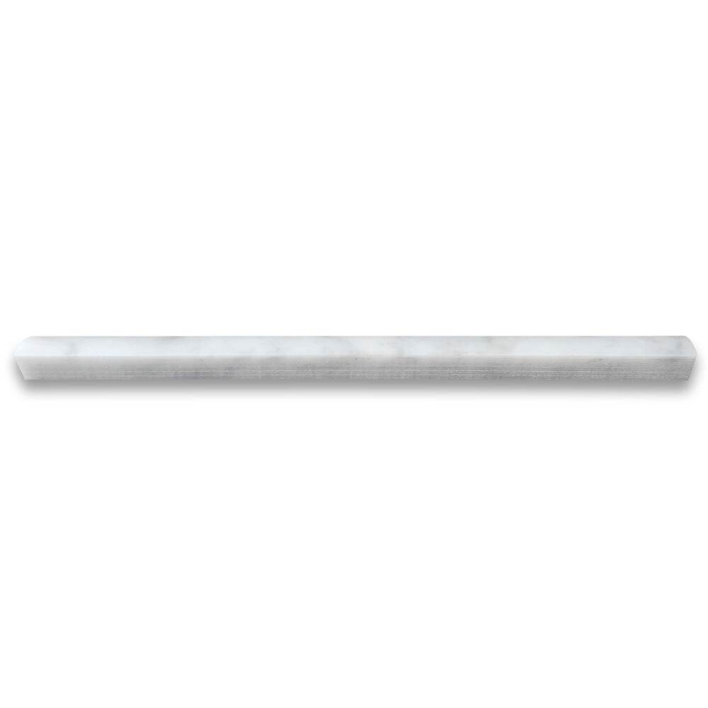 C16H Carrara White Marble Round Cover Edge Pencil Liner Trim Molding Honed