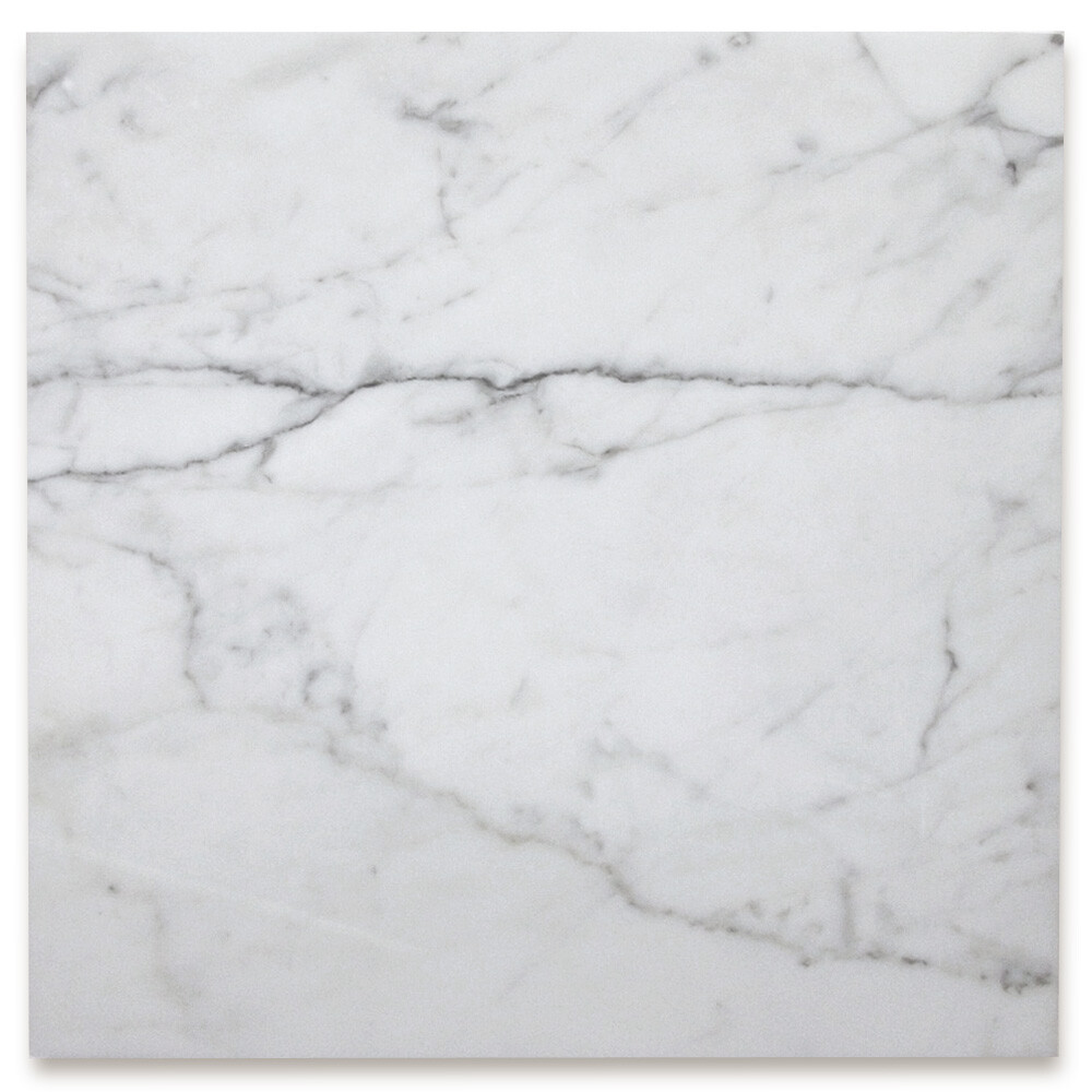 L45H Italian Statuary White Statuario Marble 18×18 Wall Floor Tile Honed