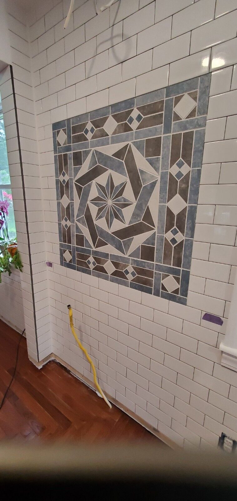Custom made tile medallion & listello accents. Information Listing. Ebay store.