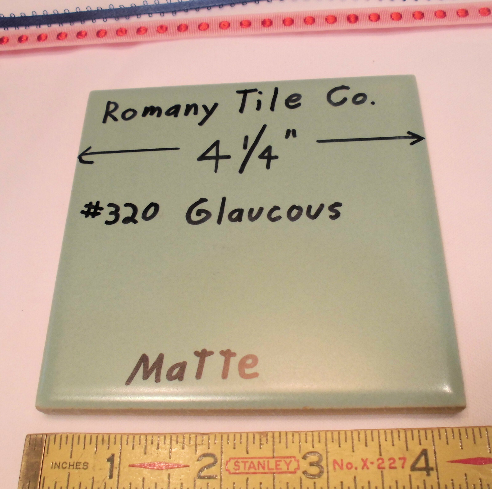 1 pcs. Vintage *Bluest-Green* Ceramic Tile…4-1/4″ Matte Finish by Romany NOS