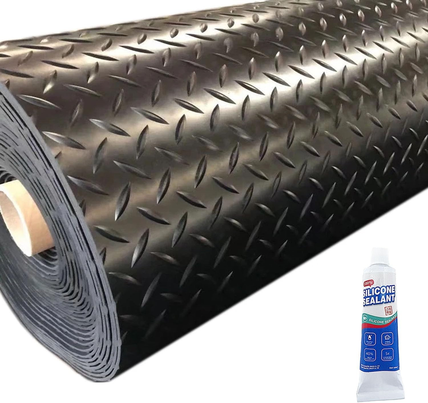 Durable 4×8 FT Rubber Flooring Roll – Easy Clean Waterproof Anti-Slip Material