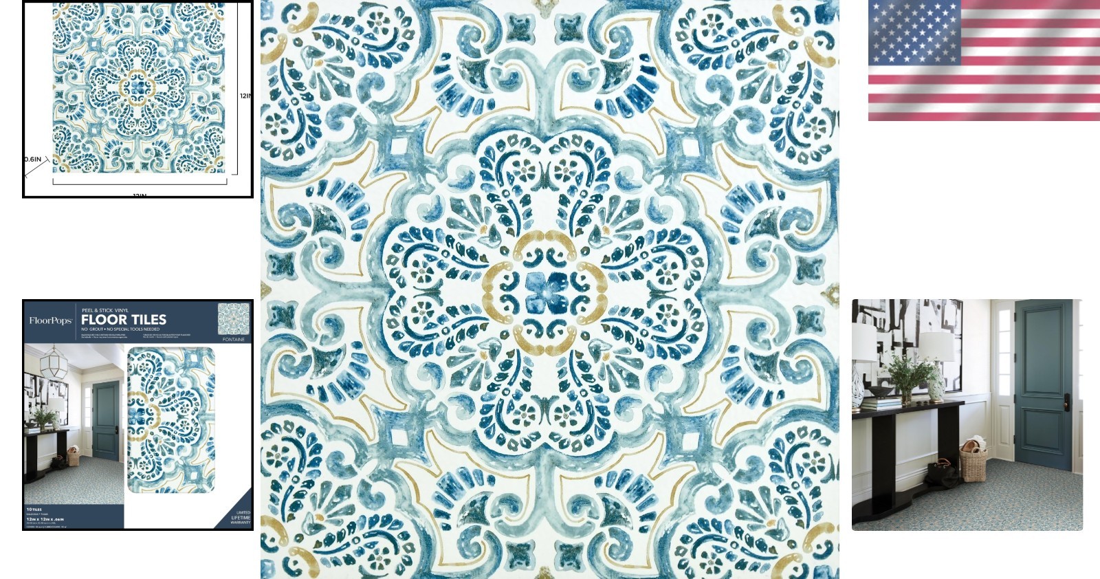 Transform Your Floors with Durable Blue Peel & Stick Vinyl Tiles – 10 Tiles