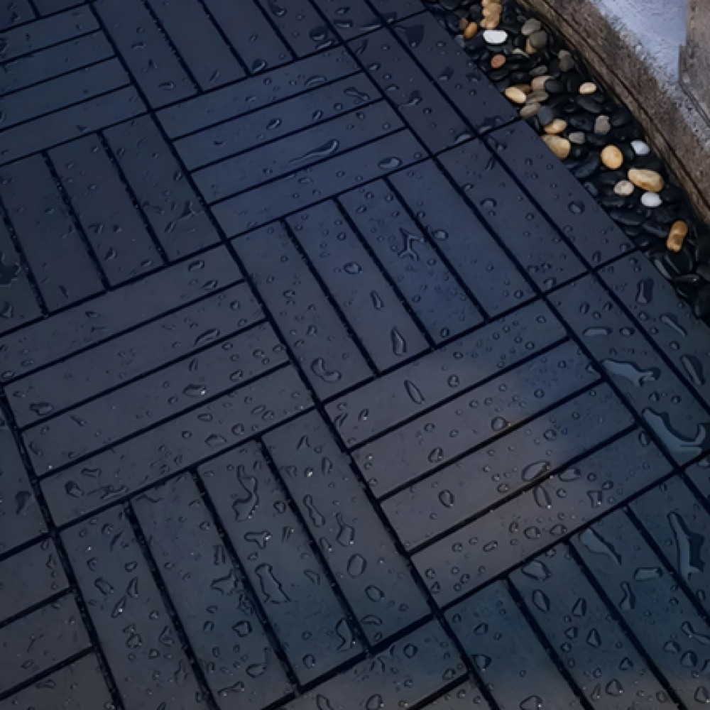 44 Pack Plastic Interlocking Deck Tiles 12″x12″ Square Waterproof All Weather