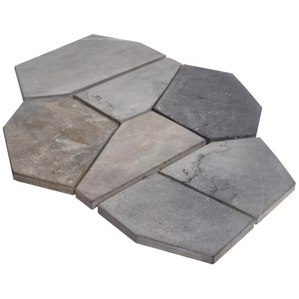 Countryside Organica Java Gray 11.81 In. X 19.68 In. Honed Marble Mosaic Floor a