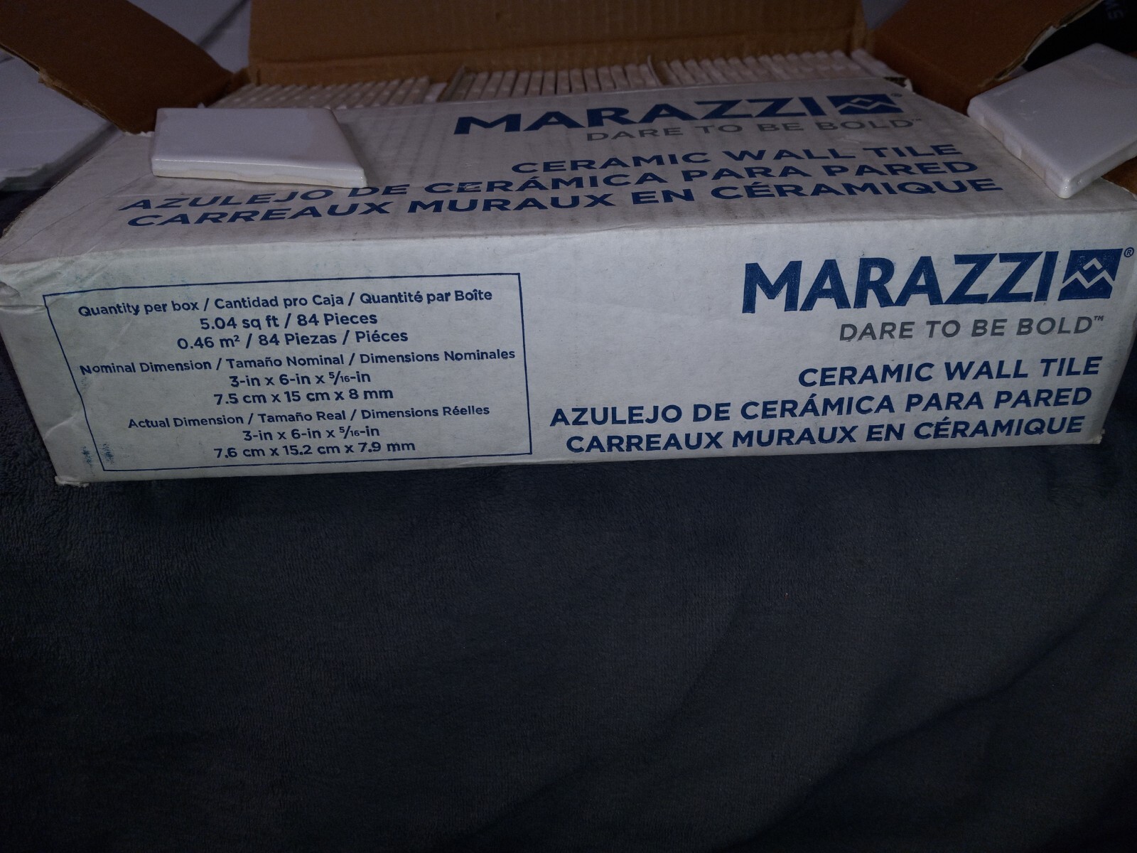 MARAZZI LuxeCraft Diamond White Glazed Glossy Ceramic Tiles 3″ x 6″ – Set of 20