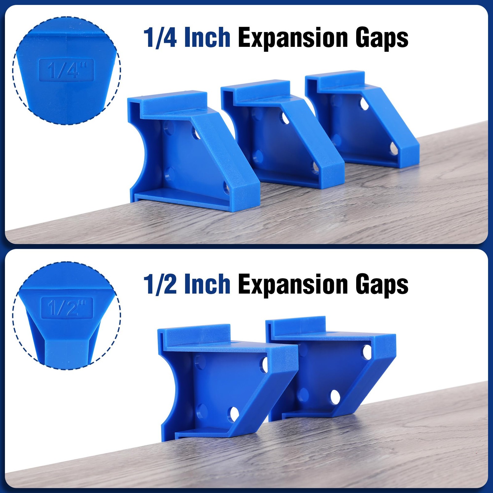 Workpro 40-Pack Floor Spacers 2 In 1 Laminate Flooring Spacers 1/2 1/4 Gaps
