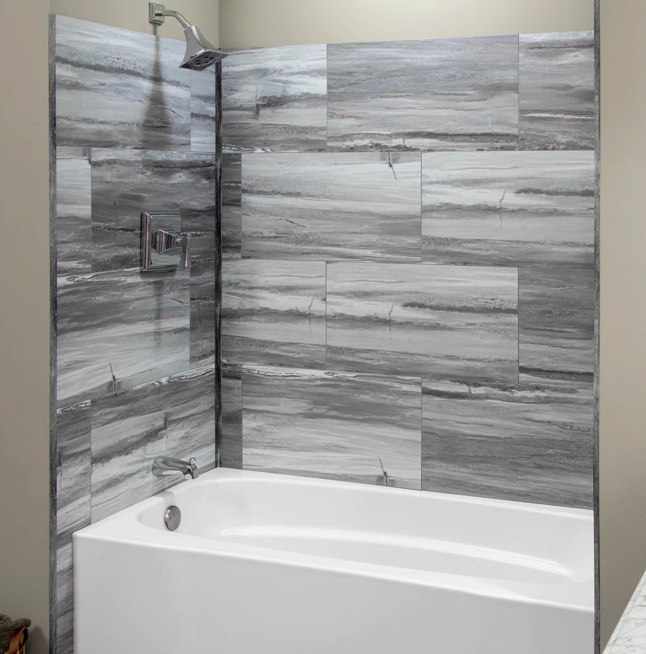 Palisade 25.6 in. x 14.8 in. Tile Shower and Tub Surround Kit