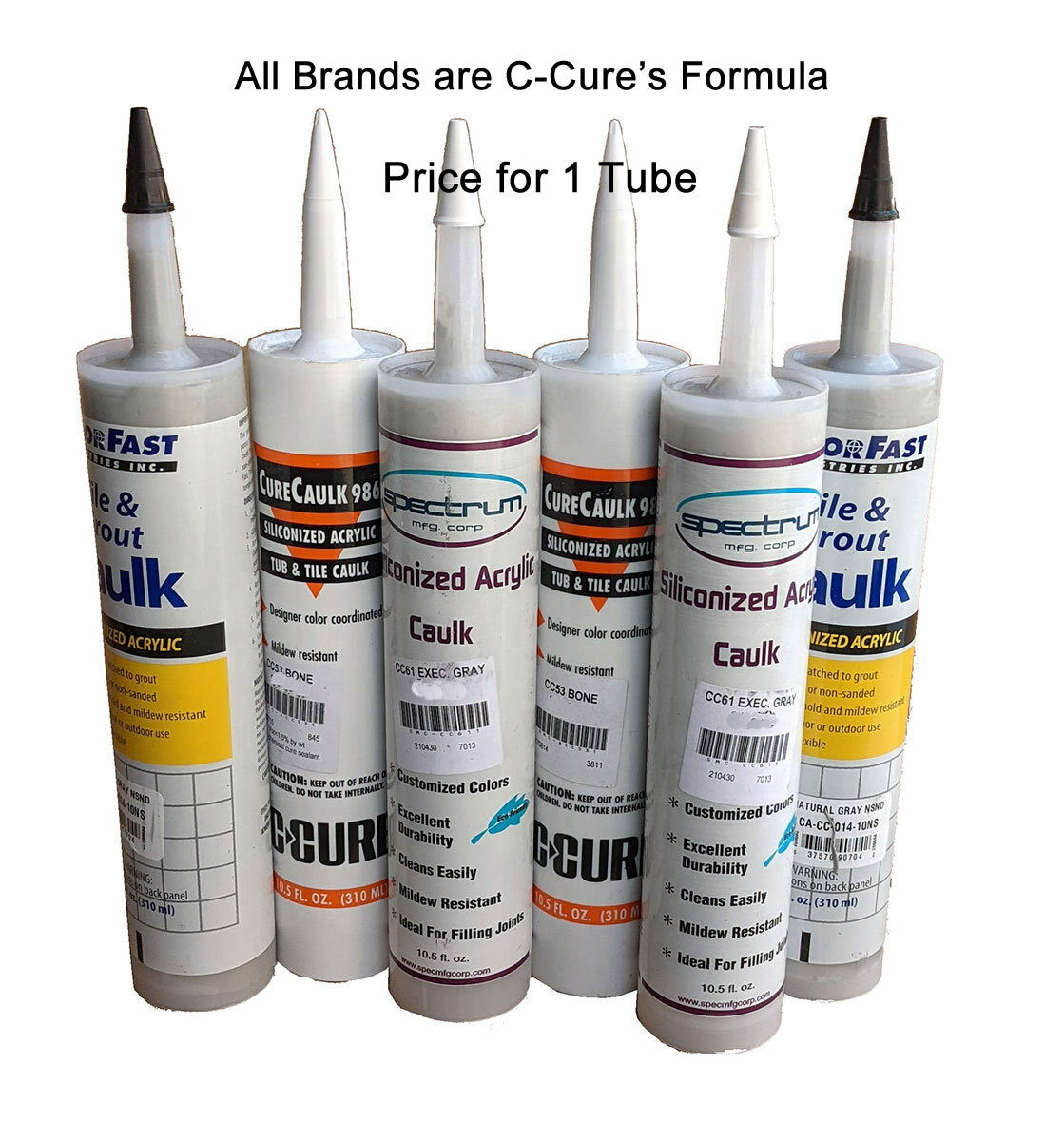 C-Cure Caulk Non Sanded 986 Siliconized Acrylic Latex Caulk