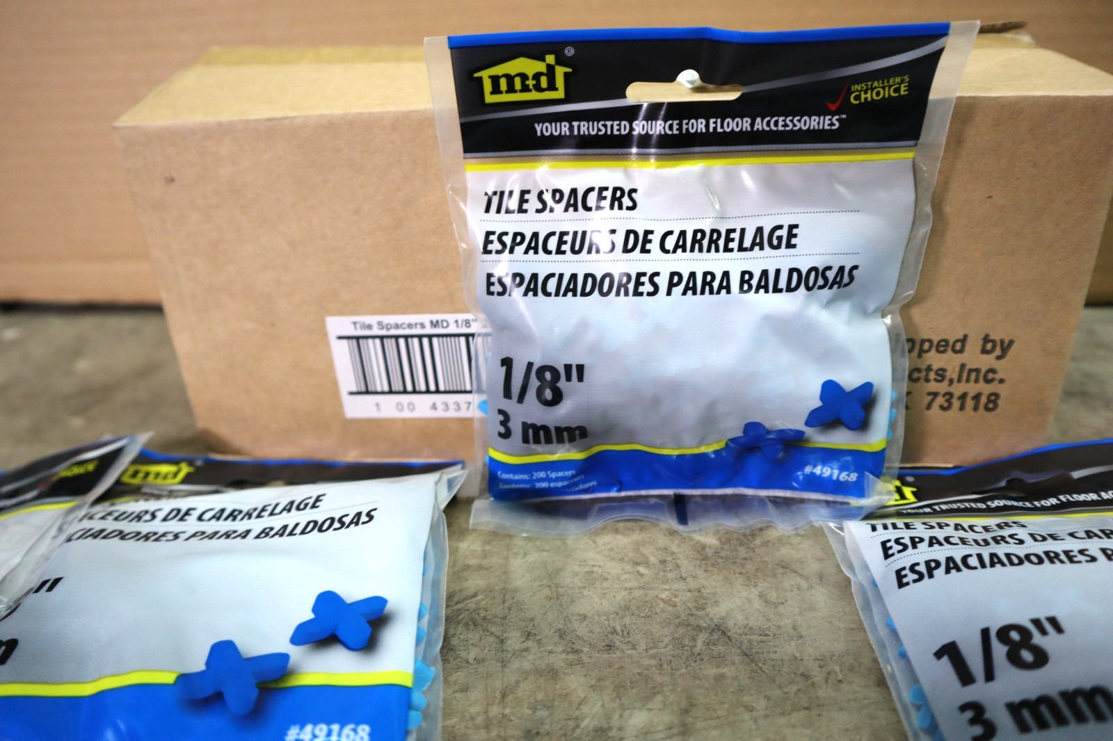 12 Bags M-D Building Products #49168 1/8 Inch Tile Spacers, 200/Bag