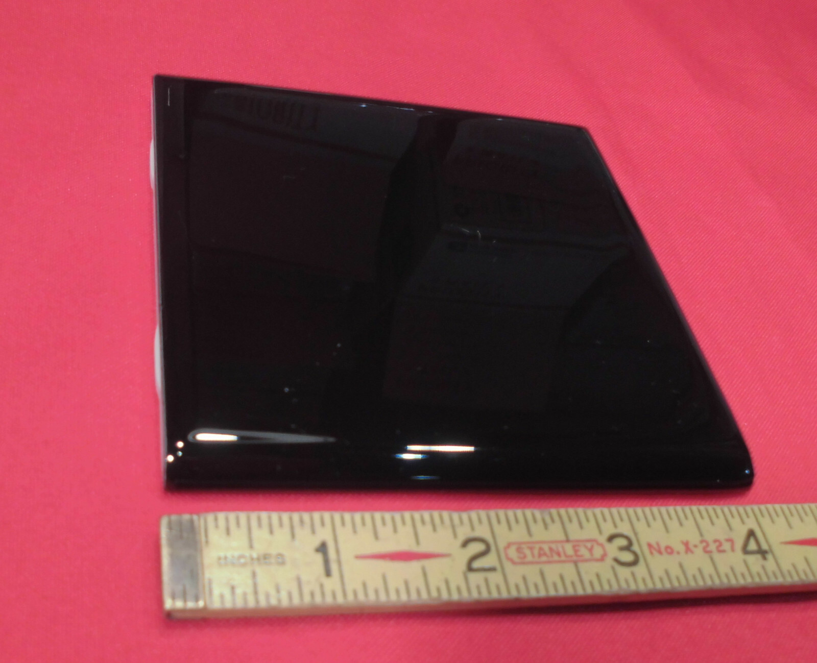1 pc. *Gloss Black* 4-1/4″ Ceramic Bullnose Tile by American Olean NEW MINT