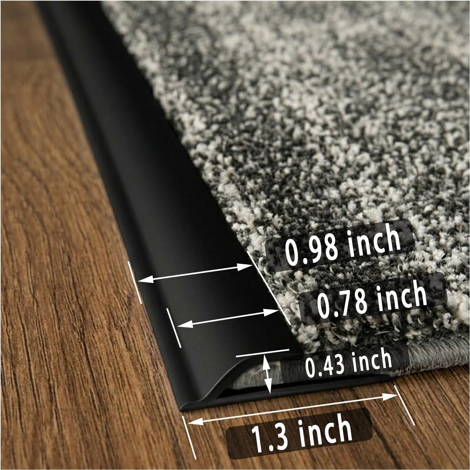 Self-Adhesive Carpet to Tile Transition Strip, Flexible Cuttable Edge Trim, 30ft