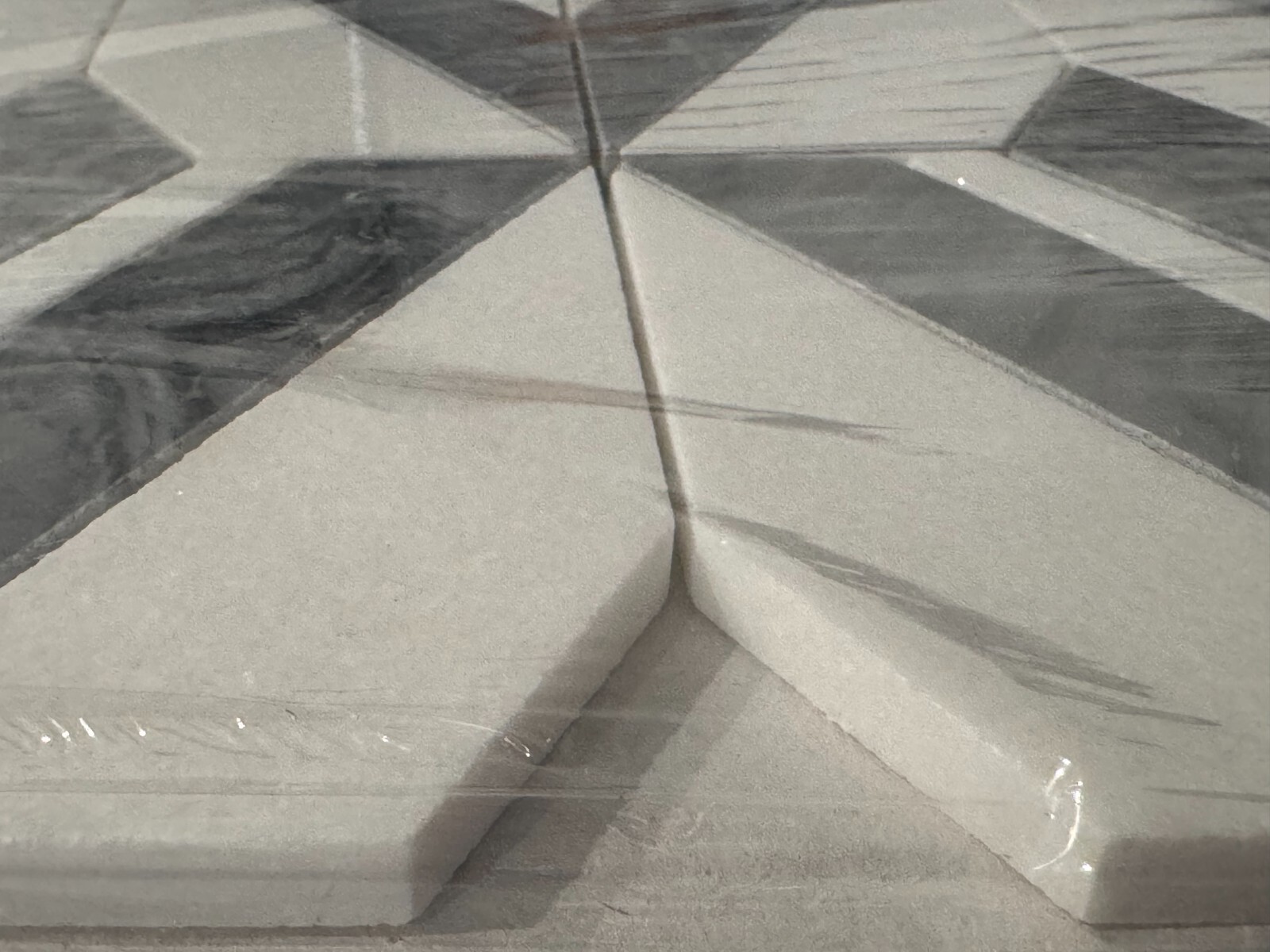 S57 Grey/White Diamond Marble Mosaic Tile Kitchen Bathroom Polished, 7 sheets