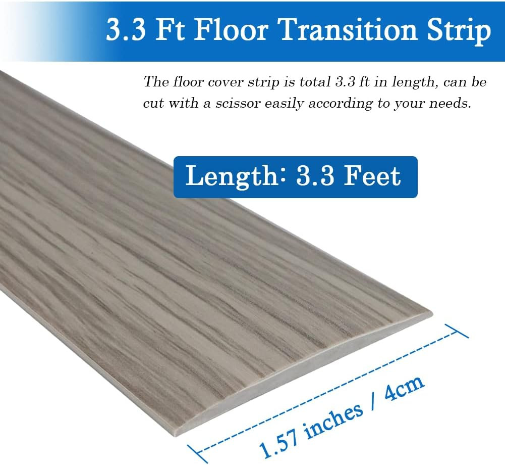 Floor Transition Strip Self Adhesive Floor Cover Strips Laminate 1.57″ Wide Viny