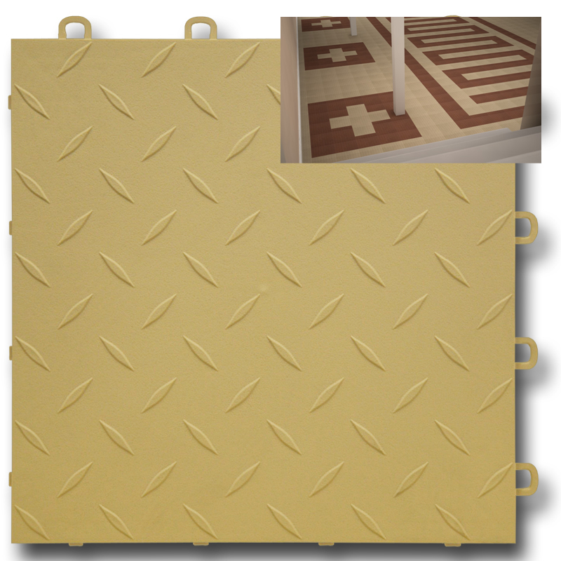 Basement Floor| Basement Flooring Tiles Diamond Beige Free Shipping