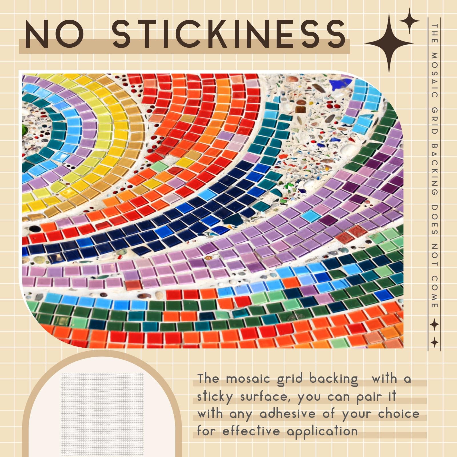 Teenyyou 24 Set 12 x 12 Mosaic Mesh for Back Mounted Tile Fiberglass Mosaic M…