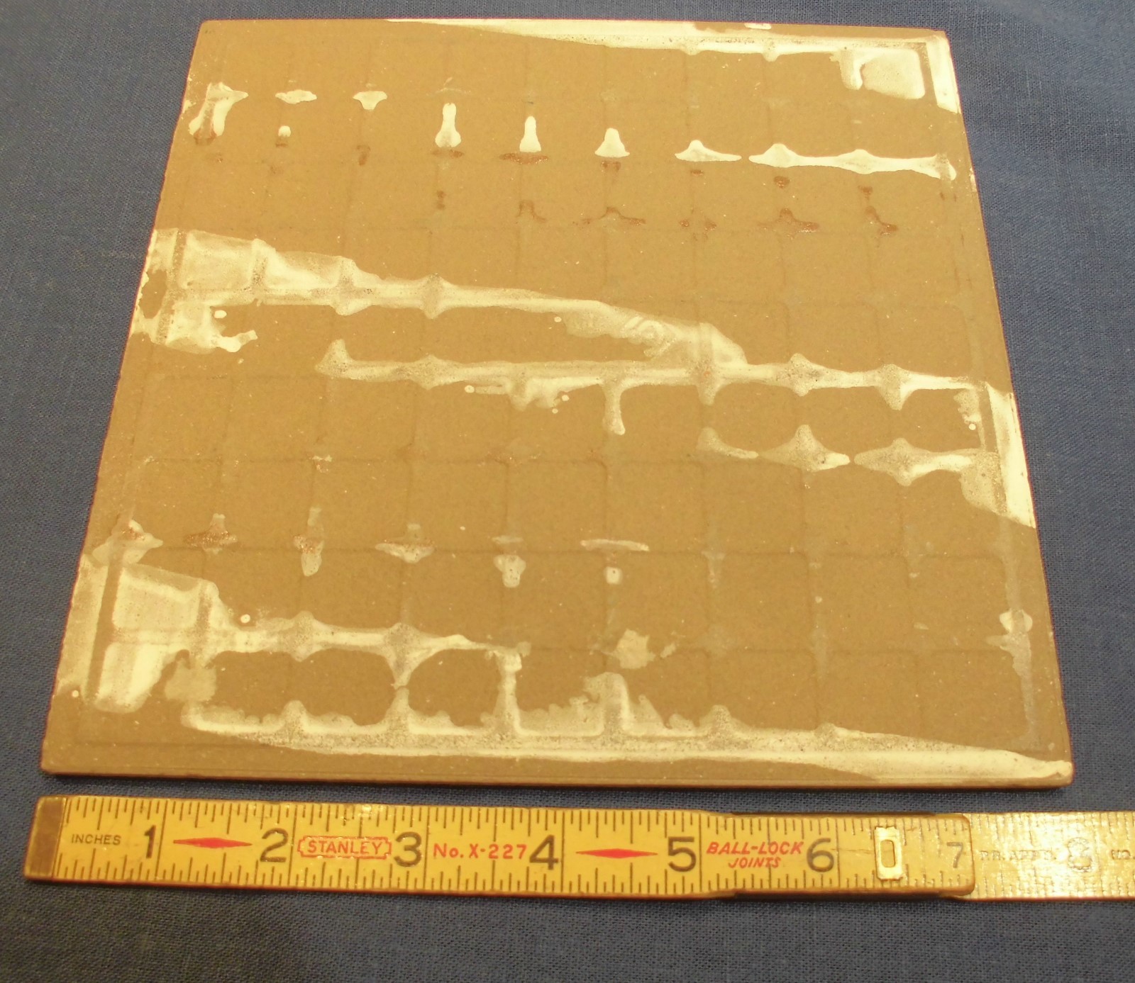 1 pc. Textured *Gray-Beige* Ceramic Floor Tile 8″ X 8″ actual size 7-7/8″
