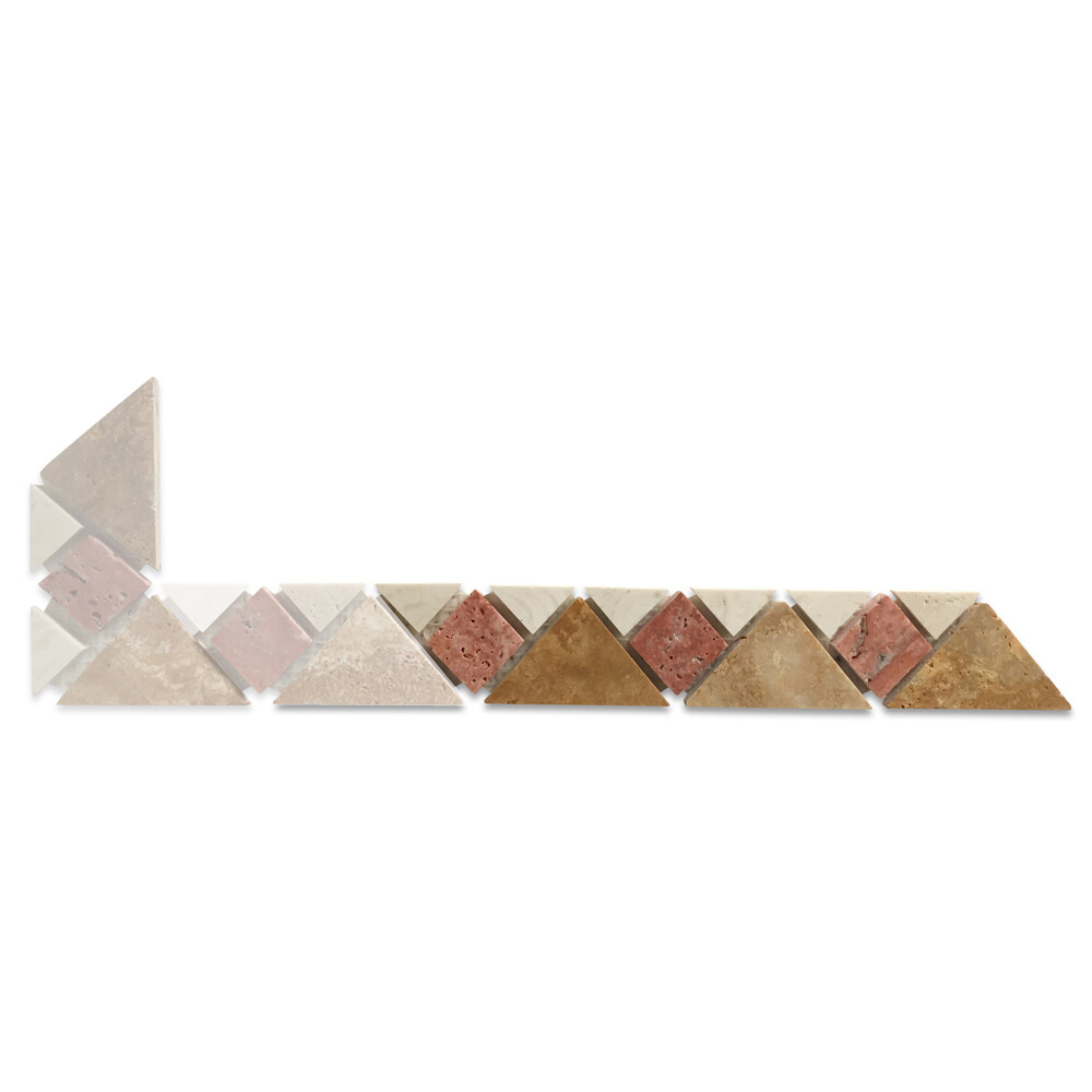 B0002P Marble Mosaic Border Listello Tile Chloe Gold 1.6×7.9 Polished Accent