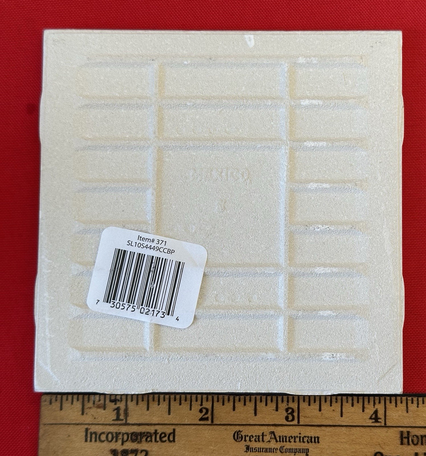 1 pc. #SL10 White: Gloss Ceramic Bullnose Tile by American Olean 4-1/4″
