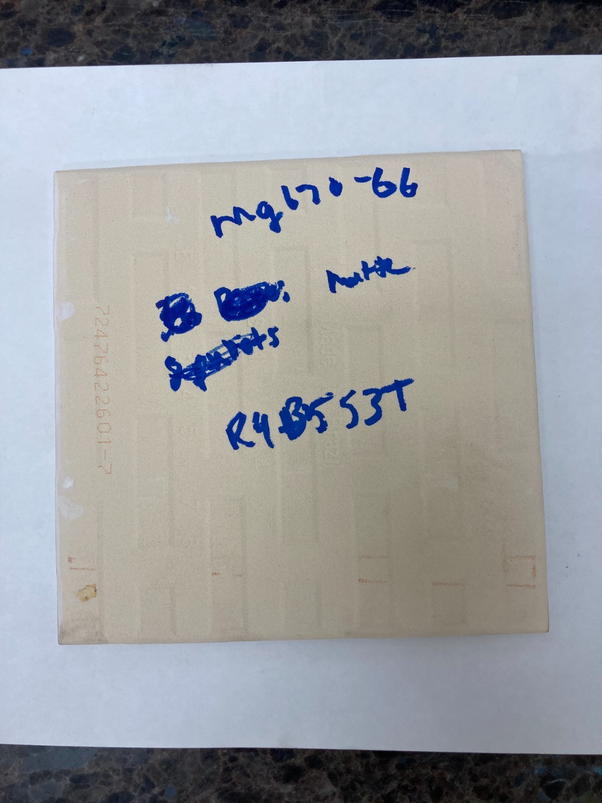 6×6 Tile Matte Off White Loose Wall Ceramic US Ceramics MG670-66 Sample Piece
