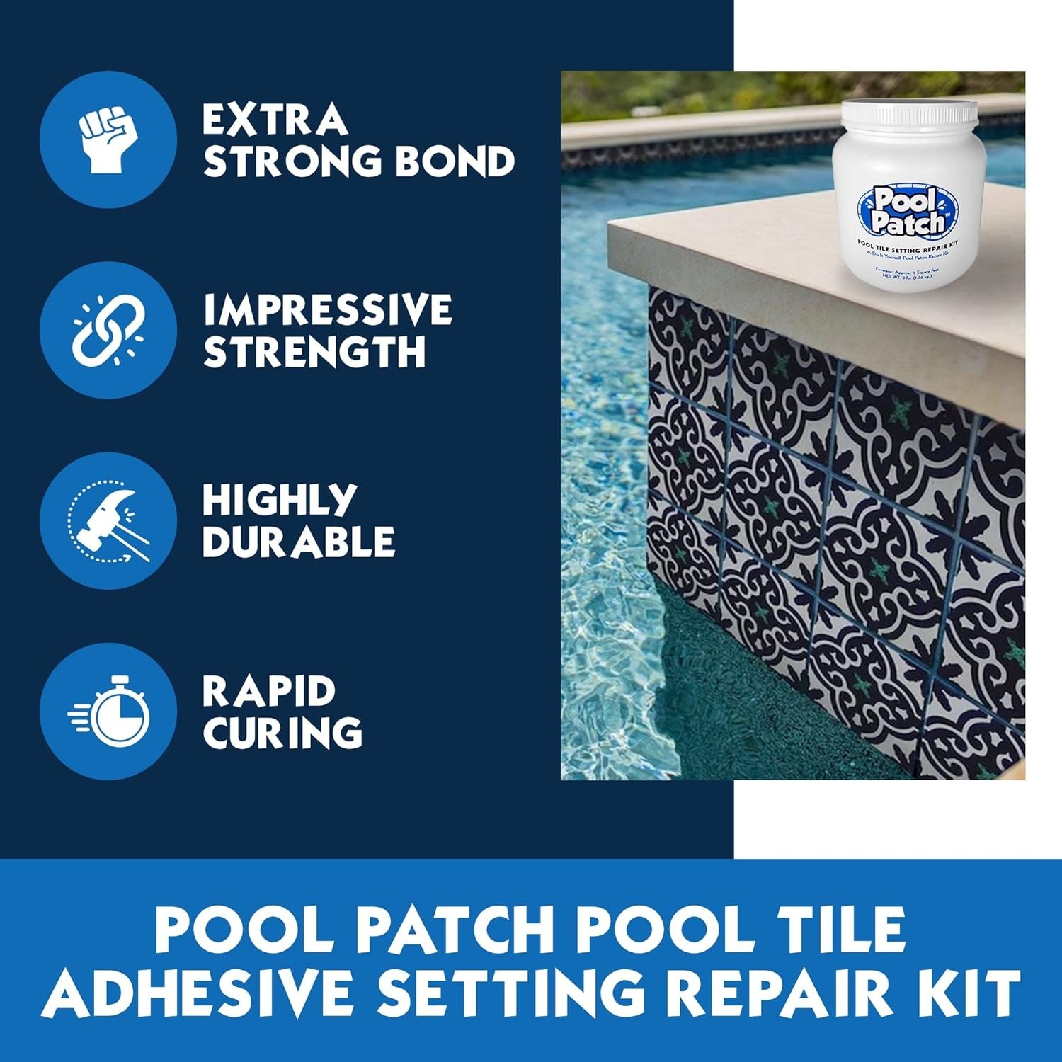 Fast Setting Pool Tile Thinset – Easy Mix & Apply – 6 sq. ft