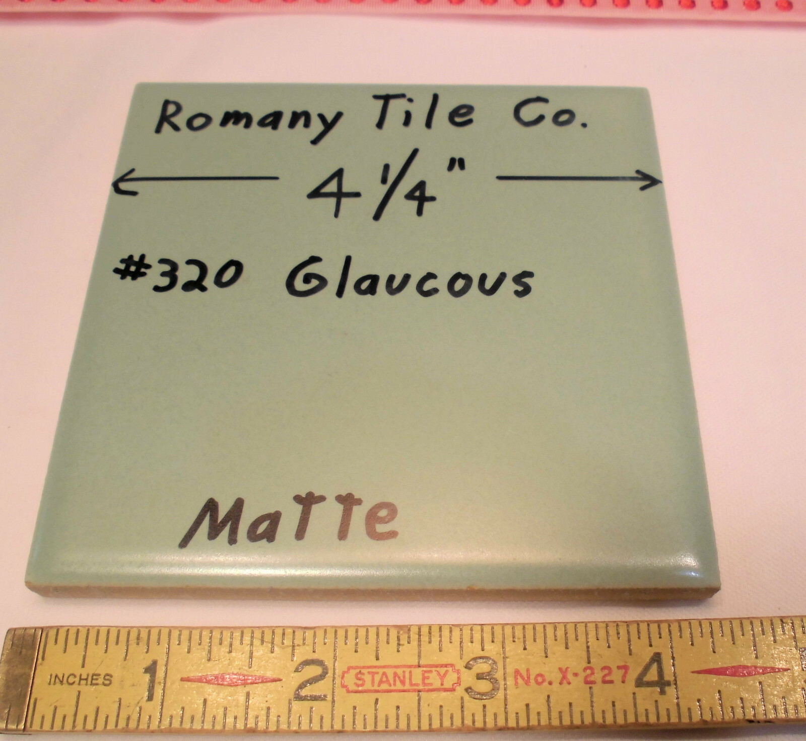 1 pcs. Vintage *Bluest-Green* Ceramic Tile…4-1/4″ Matte Finish by Romany NOS
