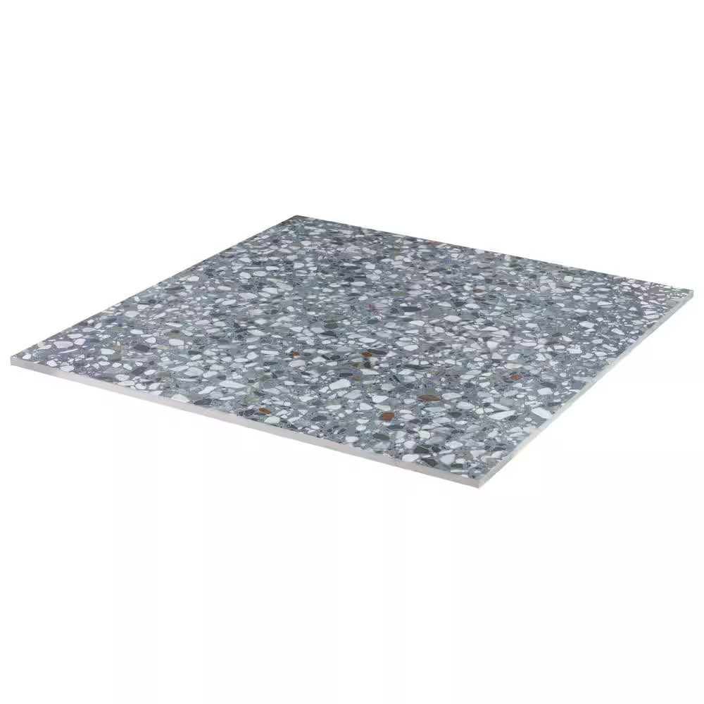Bryant Ocean Blue 23.4 In. X 23.4 In. Matte Porcelain Terrazzo Look Floor and Wa