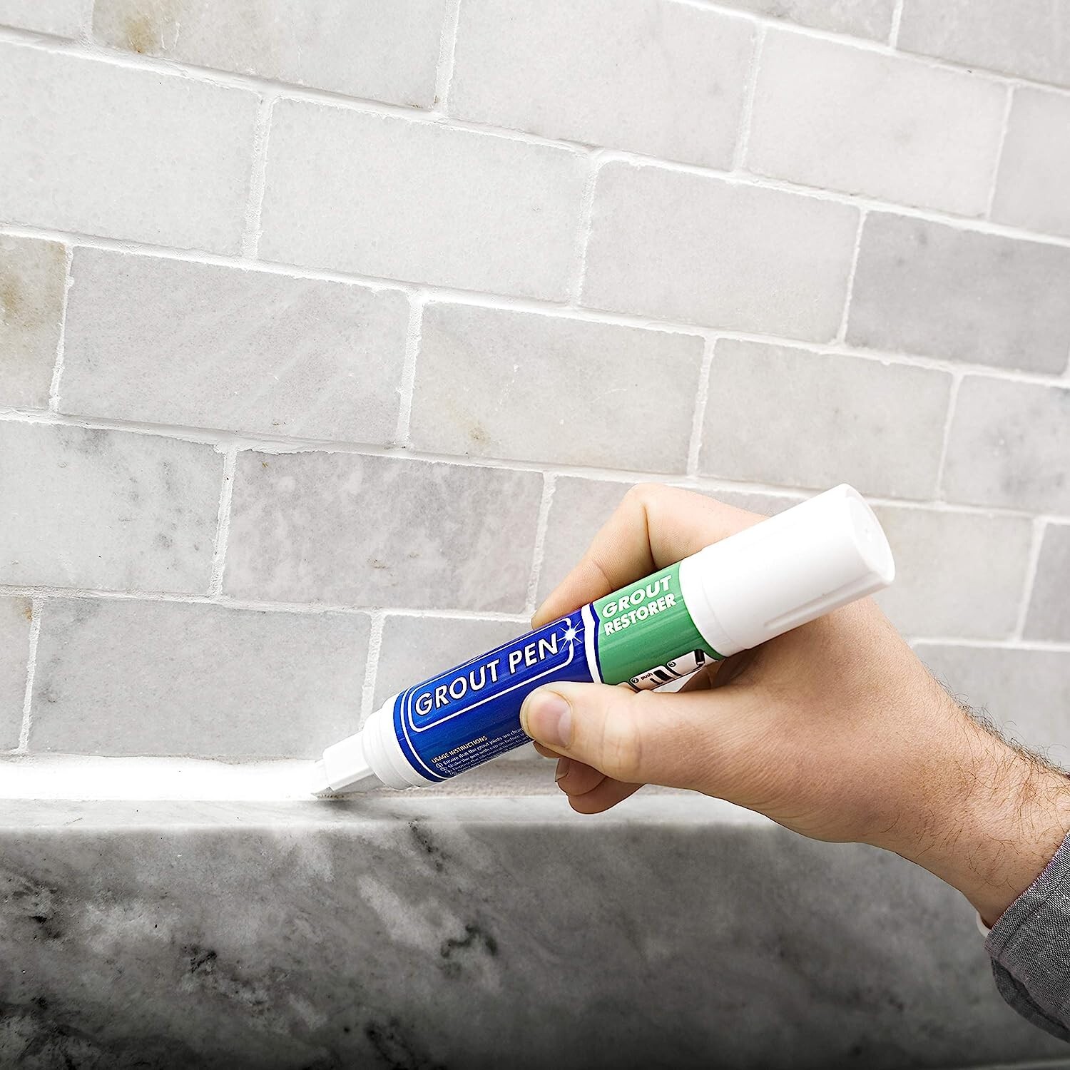 Waterproof Grout Pen – White Tile Paint Marker – Wide Tip – Multi-purpose