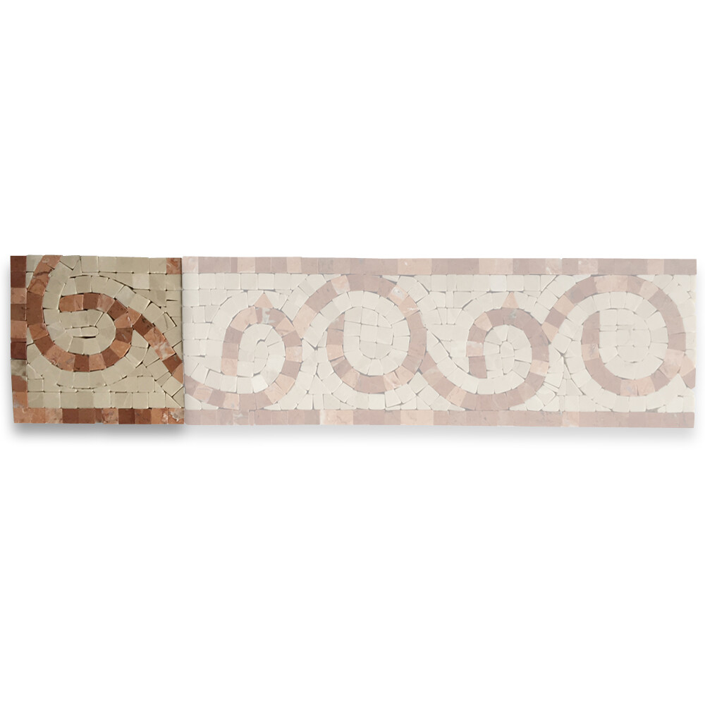 B0010CP Marble Mosaic Border Decorative Accent Tile Vine Rojo 4×4 Polished