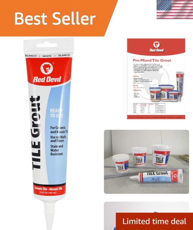 5.5 oz. Pre-Mixed Tile Grout Squeeze Tube – Superior Adhesion & Easy Cleanup