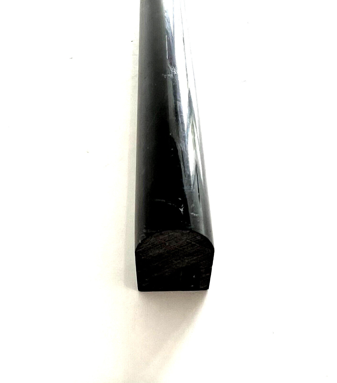 1/2X12 Black Polished Marble Pencil Chair Rail Profile Molding (Box of 10)