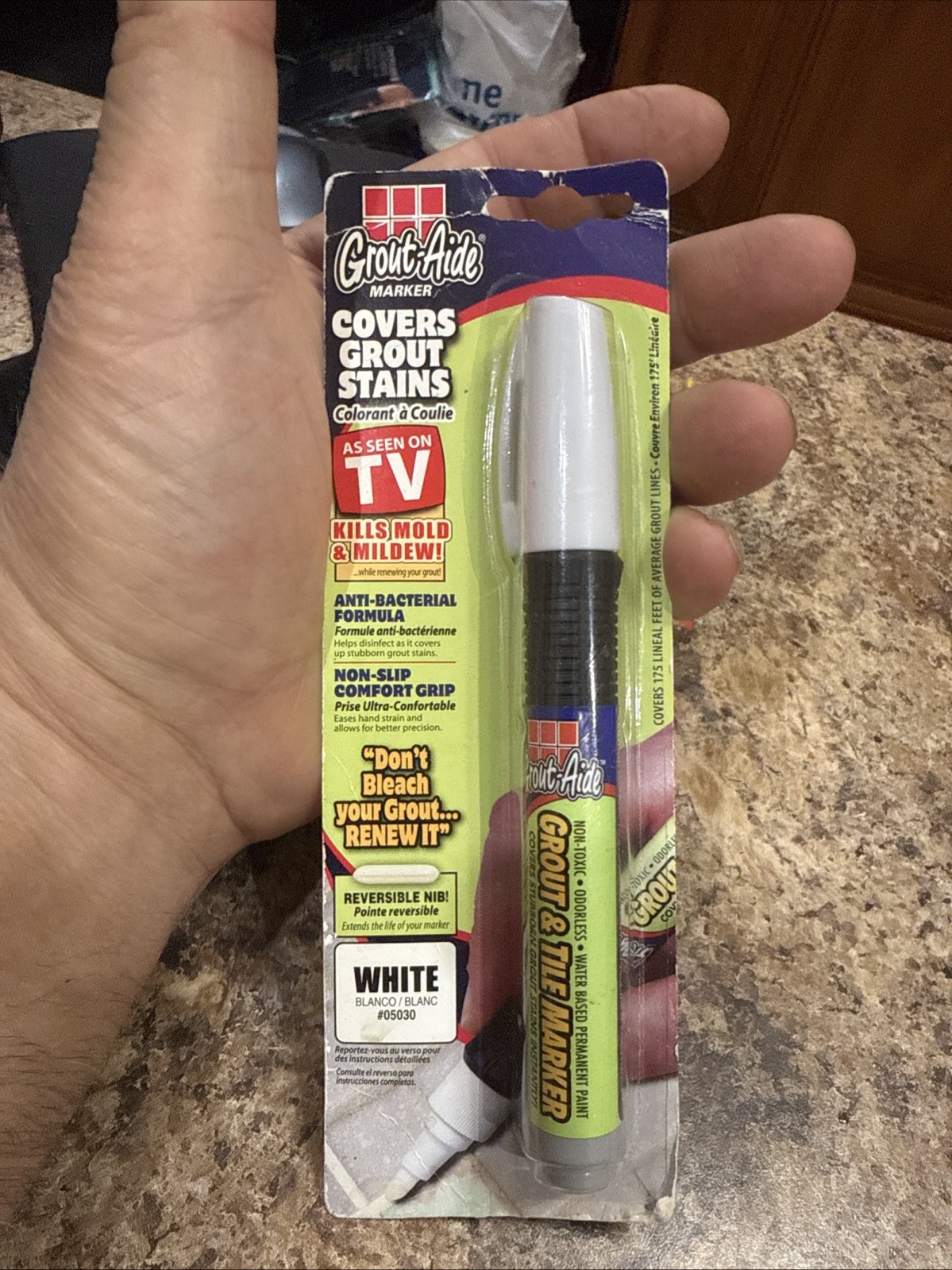 As Seen On TV Grout-Aide Marker Kills Mold Mildew Covers Grout Stains Instantly