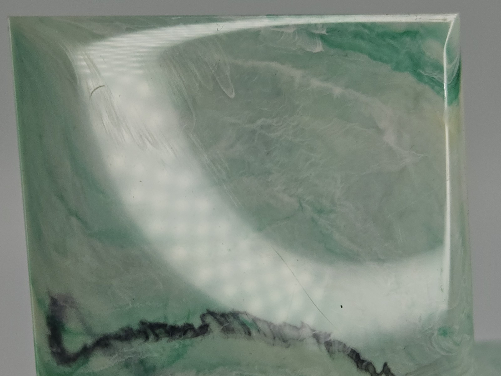 Vintage Polystyrene wall tiles green white marble swirl unbranded. 40 pack.